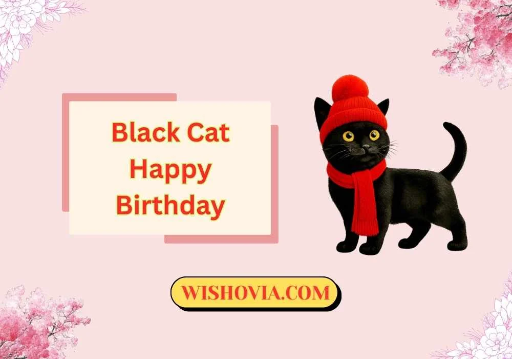 Cute Black Cat Happy Birthday Wishes