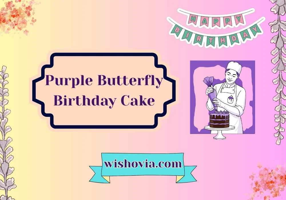 Purple Butterfly Birthday Cake for Adults