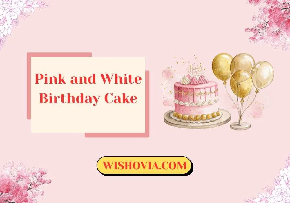 Trendy Pink and White Birthday Cake 